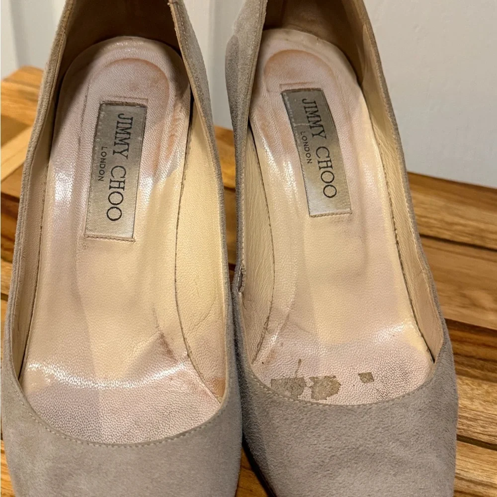 Authentic Jimmy Choo suede heels w/ Croc-Embossed toes 36.5